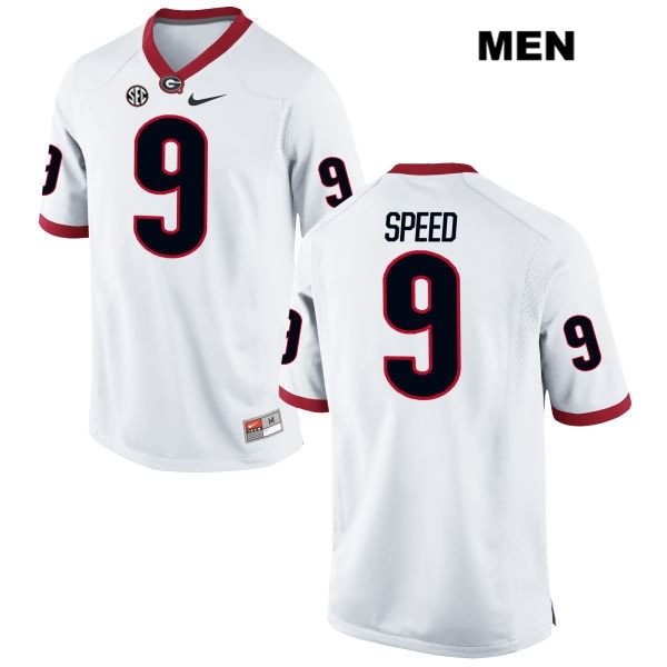 Georgia Bulldogs Men's Ameer Speed #9 NCAA Authentic White Nike Stitched College Football Jersey OUL2556XT